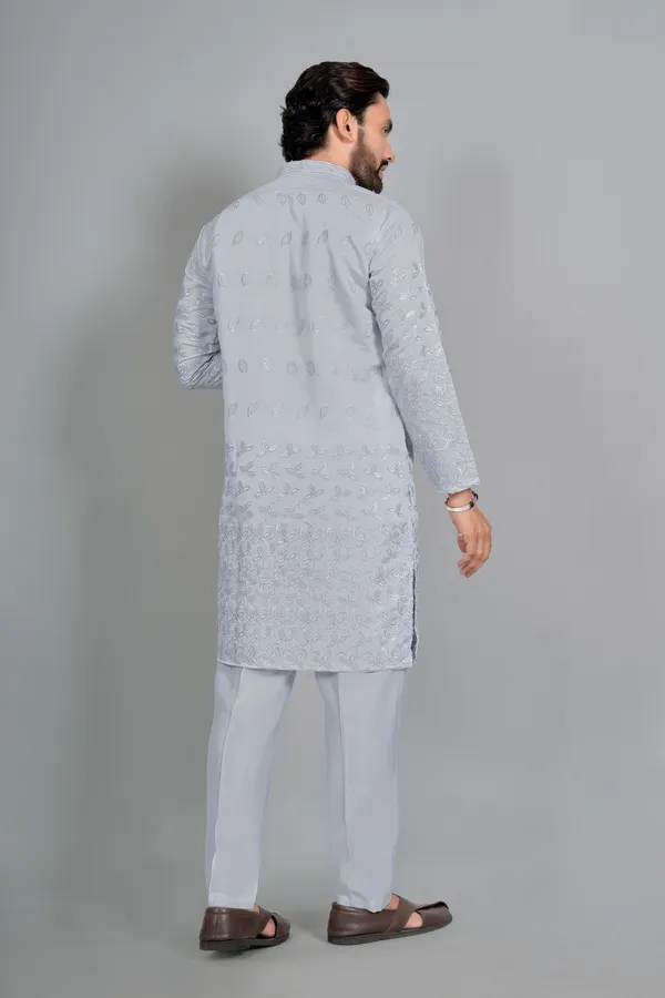 Grey_Cotton_Relaxed_Fit_Embroidered_Kurta_Pajama_Set_For_Men