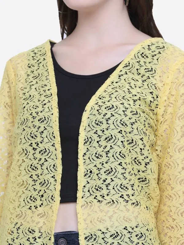 Yellow_Lace_Peplum_Jacket_For_Women