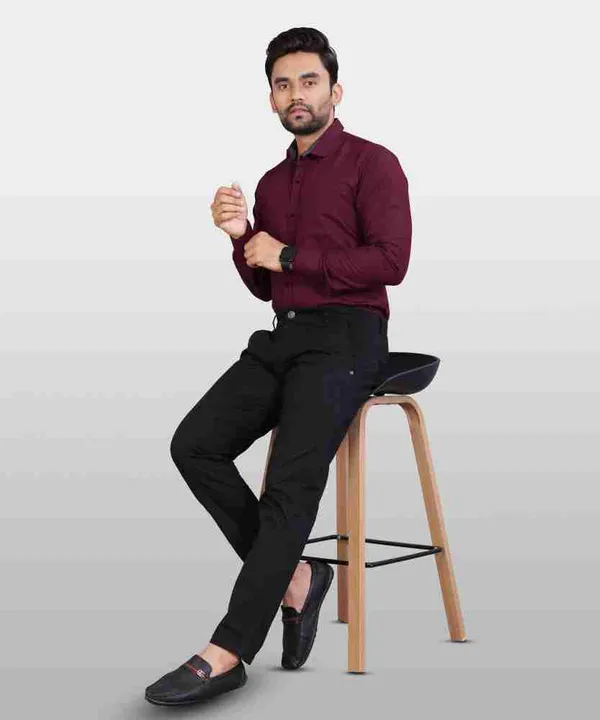 Maroon_Cotton_Slim_Fit_Formal_Shirt_For_Men