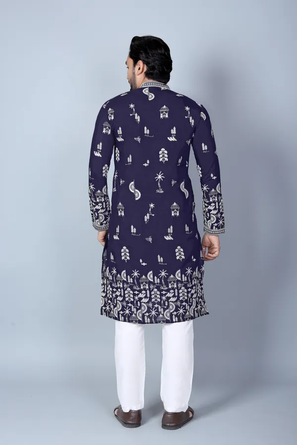 Navy_Blue_Rayon_Regular_Fit_Embroidered_Kurta_Pajama_Set_For_Men