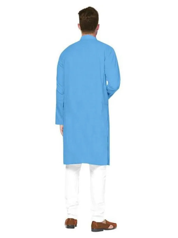 Sky_Blue_Cotton_Blend_Straight_Fit_Kurta_For_Men