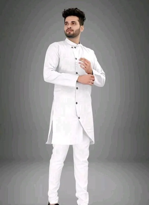 White_Cotton_Blend_Relaxed_Fit_Kurta_Pajama_Set_For_Men