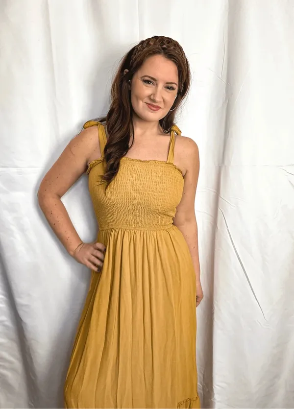 Mustard_Cotton_Smocked_Bodice_Maxi_Dress_For_Women