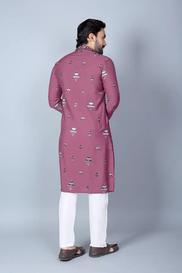 Pink_Cotton_Embroidered_Straight_Kurta_Pajama_Set_For_Men