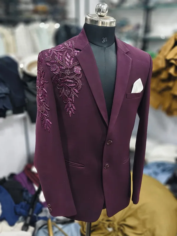 Purple_Cotton_Floral_Embroidered_Blazer_For_Men