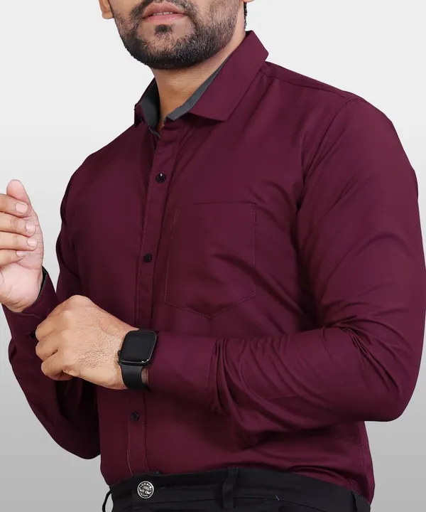 Maroon_Cotton_Slim_Fit_Formal_Shirt_For_Men
