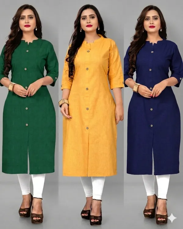 Multicolor_Cotton_Straight_Fit_Button_Down_Kurta_For_Women_(pack_of_3)