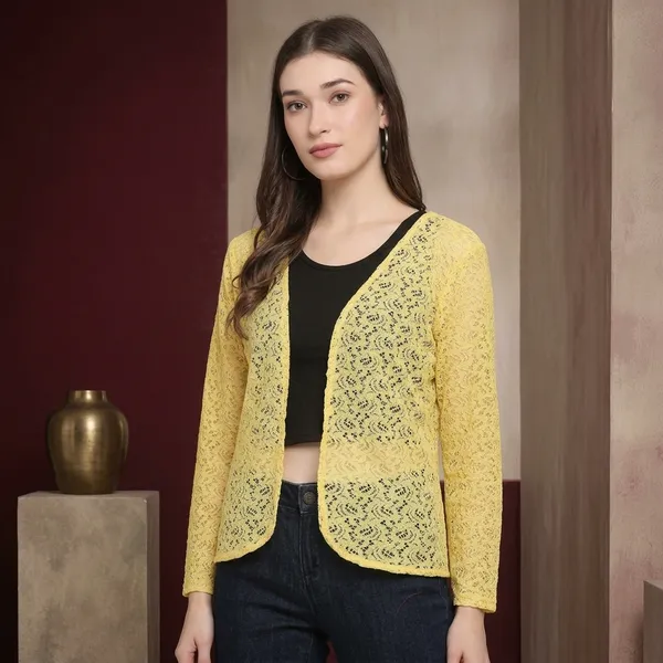 Yellow_Lace_Peplum_Jacket_For_Women