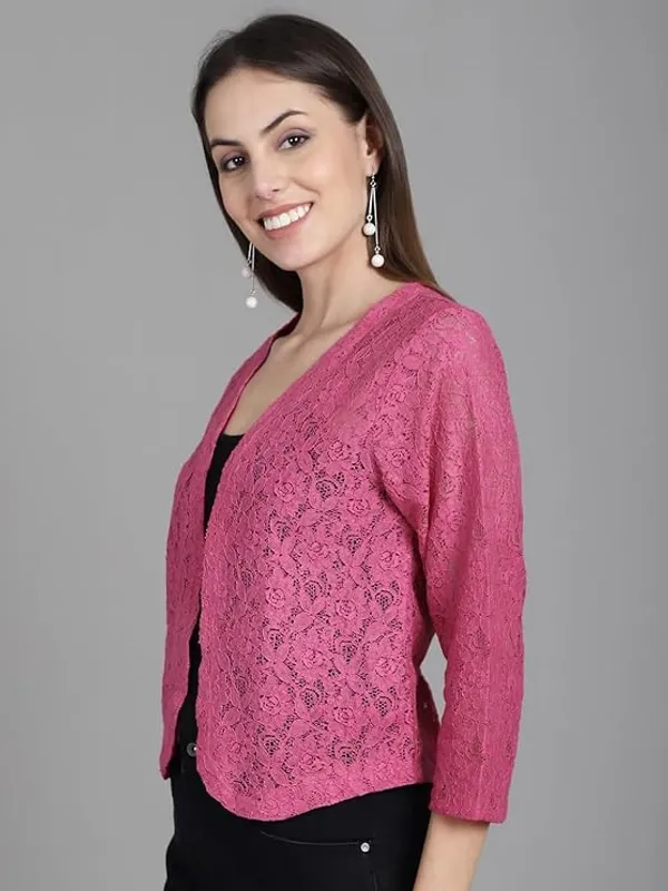 Pink_Lace_Open_Front_Jacket_For_Women