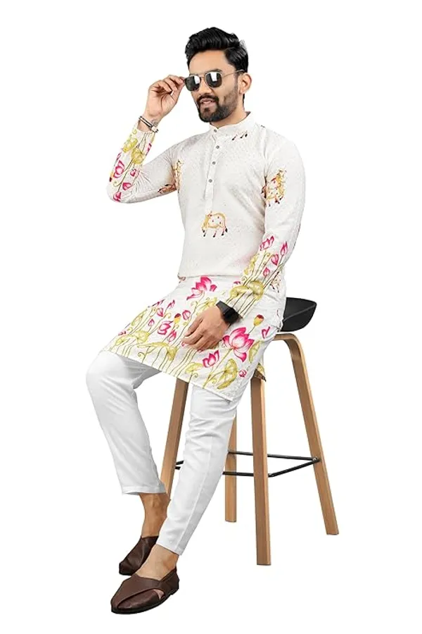 White_Cotton_Embroidered_Kurta_Pajama_Set_For_Men