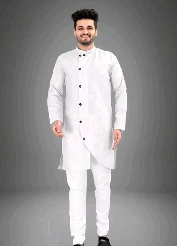 White_Cotton_Blend_Relaxed_Fit_Kurta_Pajama_Set_For_Men