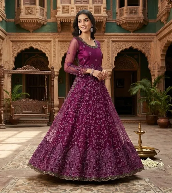 Women's_Royal_Magenta_Heavy_Embroidered_Net_Anarkali_Gown_with_Zari_Work