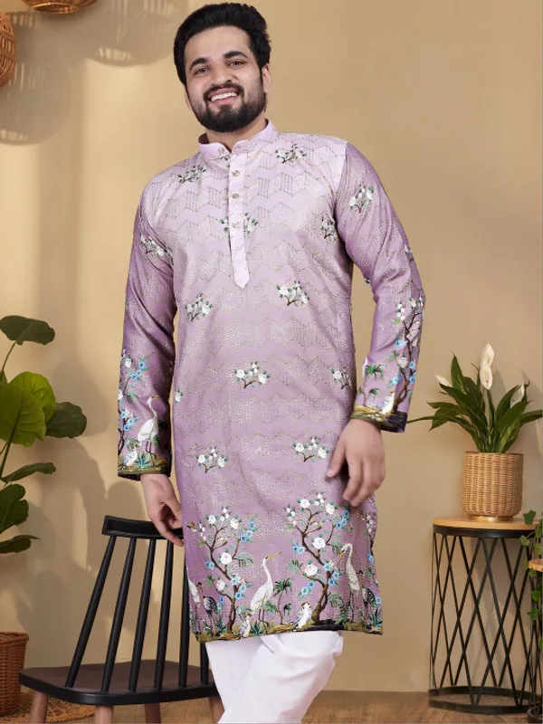 Lavender_Cotton_Straight_Fit_Embroidered_Kurta_Pajama_Set_For_Men