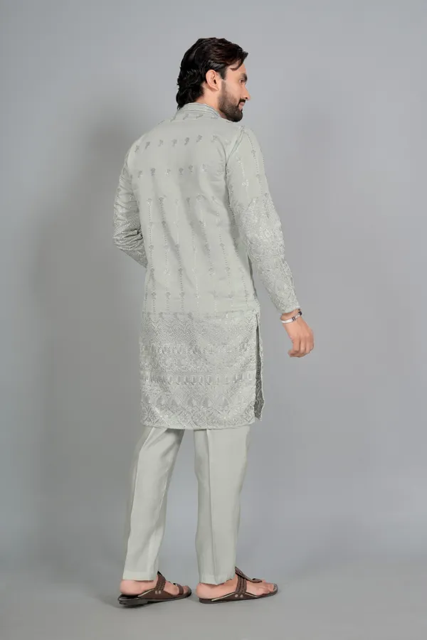 Mint_Green_Cotton_Embroidered_Kurta_Pajama_Set_For_Men