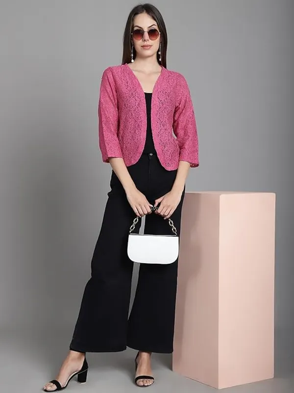 Pink_Lace_Open_Front_Jacket_For_Women