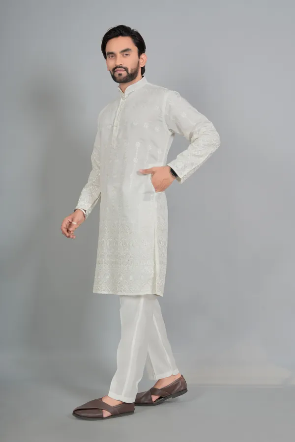 Off_White_Cotton_Embroidered_Kurta_Pajama_Set_For_Men