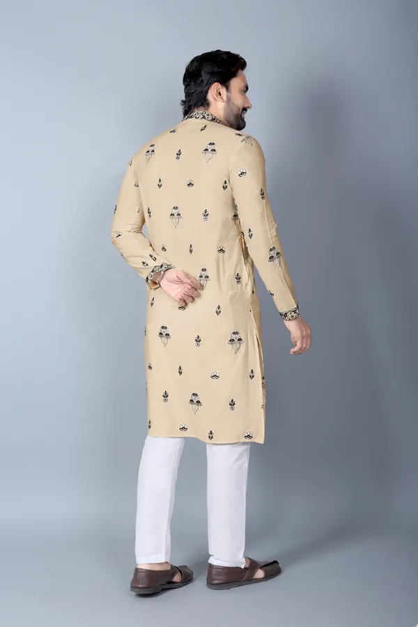 Beige_Cotton_Embroidered_Relaxed_Fit_Kurta_Pajama_Set_For_Men