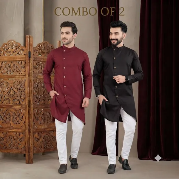 Sea_Green_Cotton_Blend_Mandarin_Collar_Kurta_Pajama_Set_For_Men