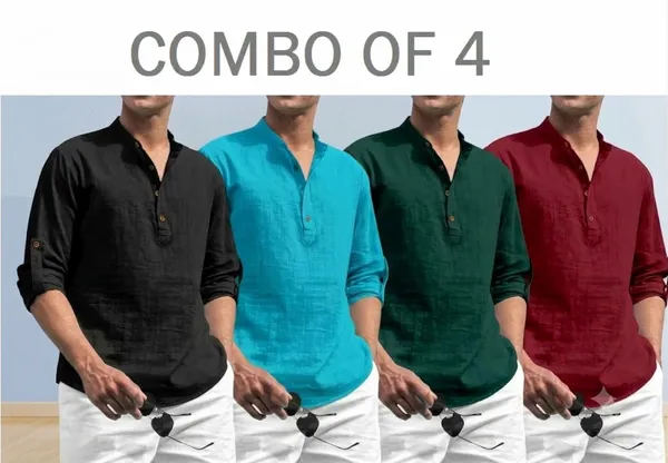 Maroon_Cotton_Kurta_Shirt_For_Men