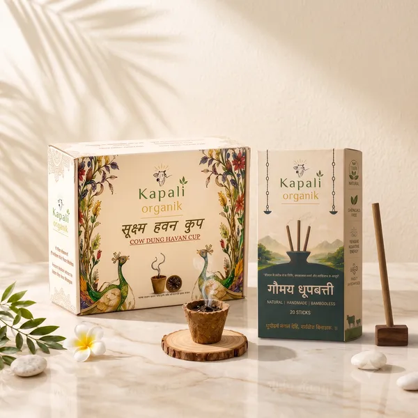 Kapali_Organik_Handmade_Bamboo_Guggal_Incense_Sticks_And_Cow_Dung_Biodegradable_Havan_Cup_Diya_Gift_Set
