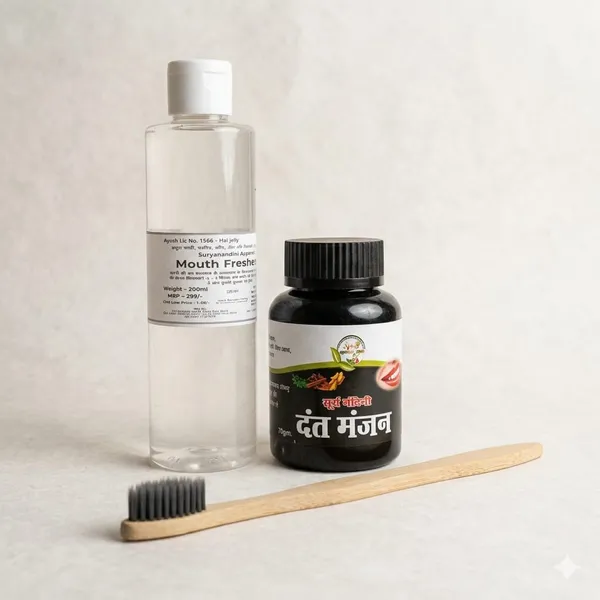 Oral_Care_Combo:_1_Ayurvedic_Dantmanjan__+_1_Mouth_Freshner__+_1_Bamboo_Toothbrush