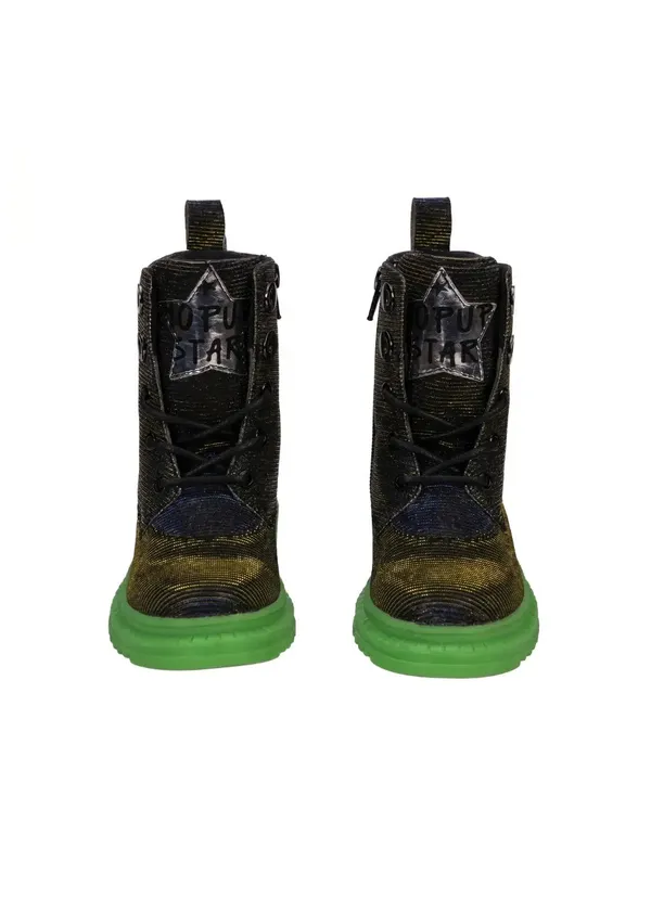 Black_Silver_Hi_Top_Boots_With_Green_Sole
