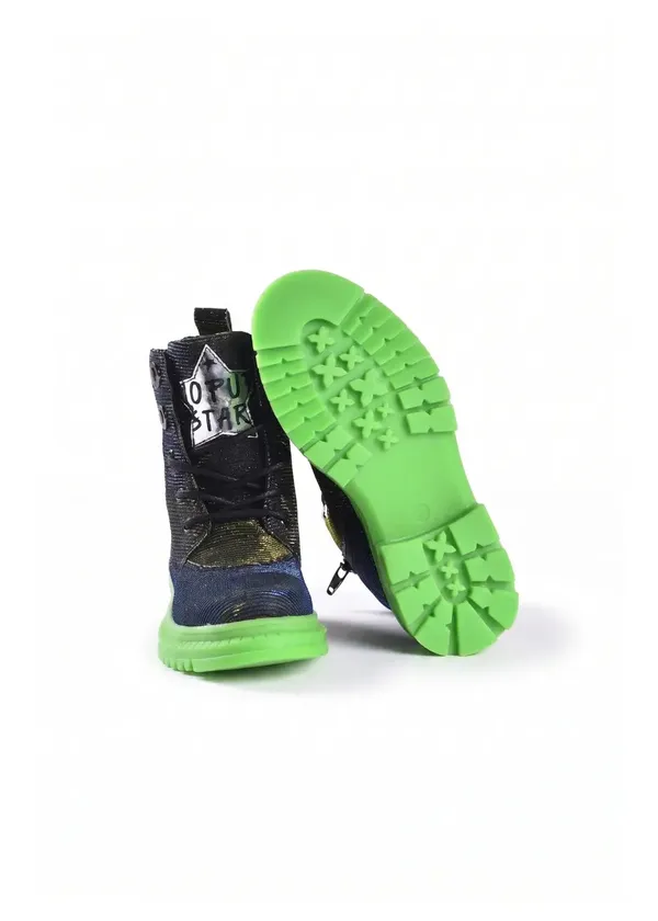Black_Silver_Hi_Top_Boots_With_Green_Sole