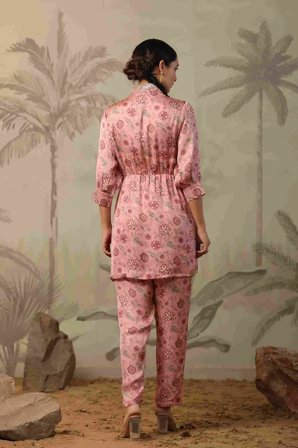 Peach_Satin_Belted_Co_Ord_Set_For_Women