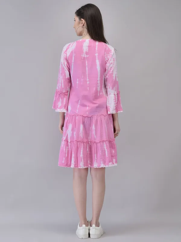 Pink_Cotton_Flared_Midi_Dress_For_Women