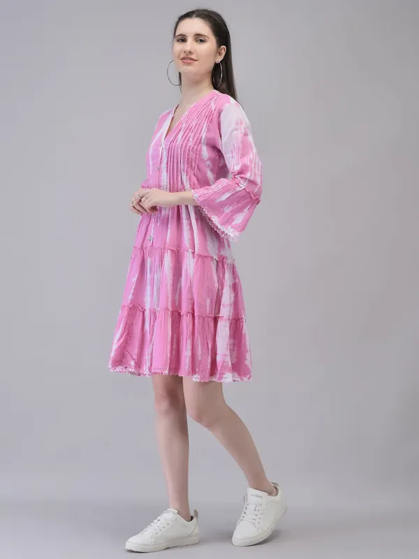 Pink_Cotton_Flared_Midi_Dress_For_Women