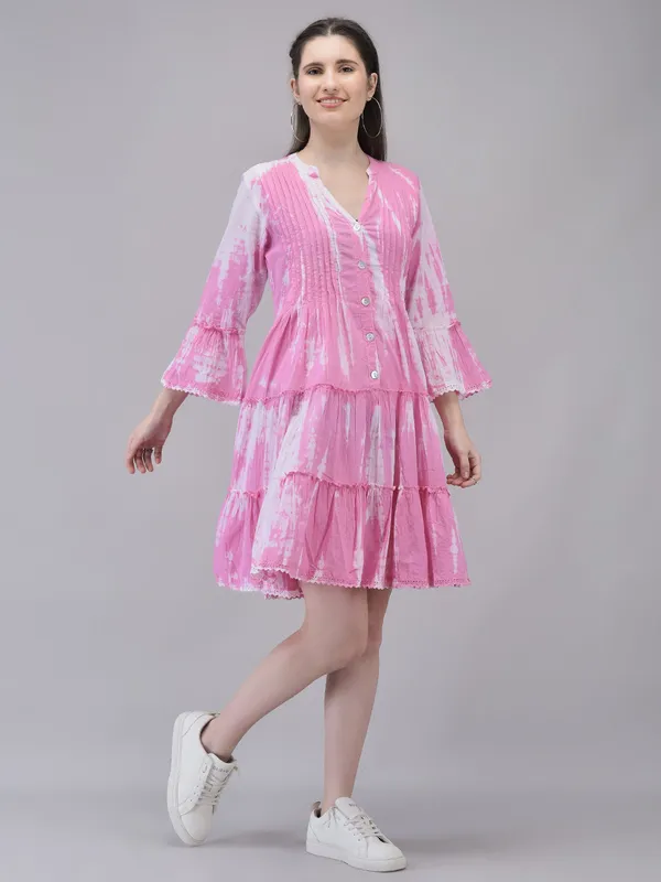 Pink_Cotton_Flared_Midi_Dress_For_Women