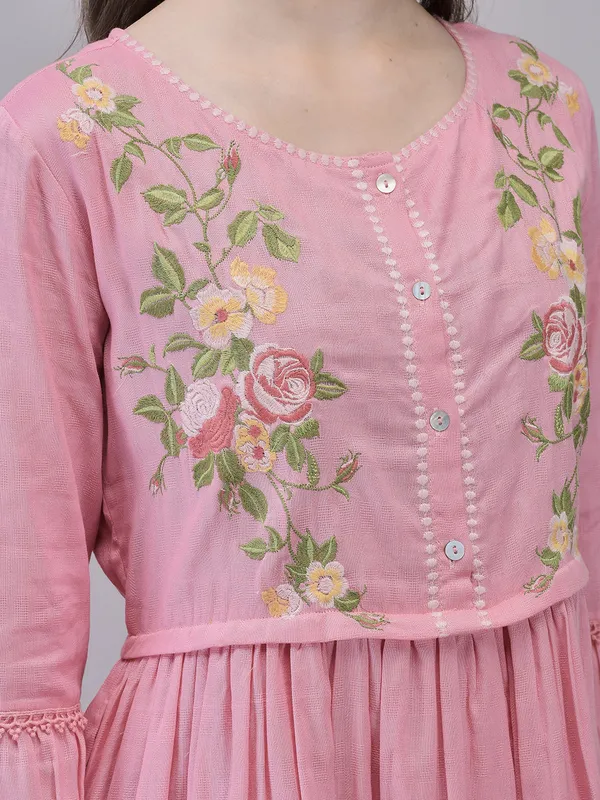 Pink_Cotton_Embroidered_Midi_Dress_For_Women