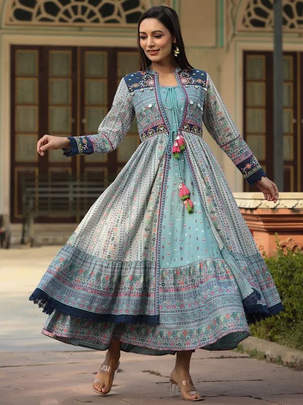 Sky_Blue_Cambric_Cotton_Printed_Flared_Ethnic_Dress_For_Women