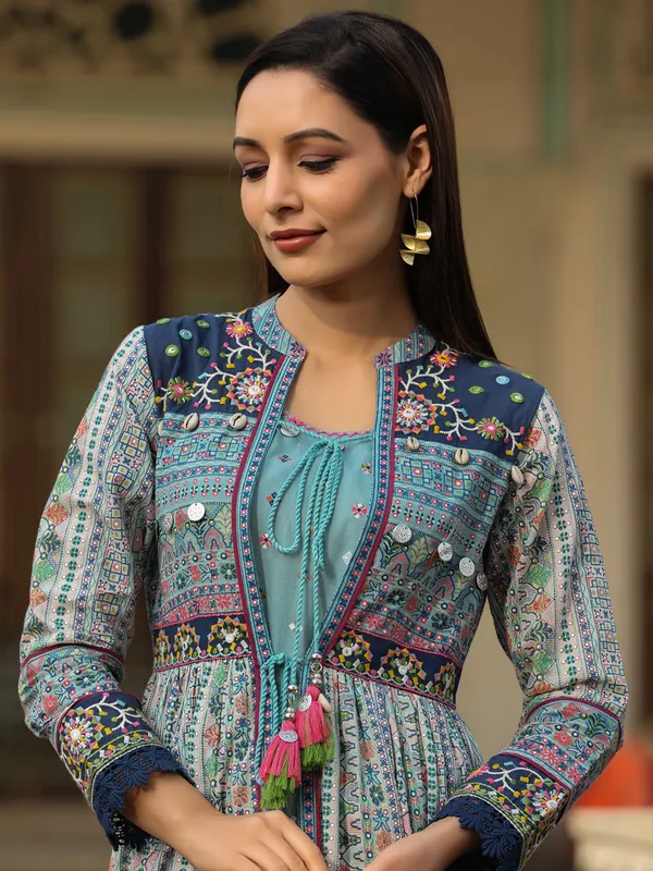Sky_Blue_Cambric_Cotton_Printed_Flared_Ethnic_Dress_For_Women