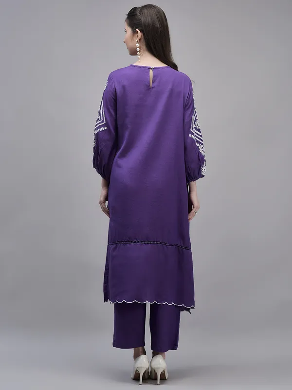 Purple_Rayon_Embroidered_Kurta_Pant_Set_With_Pockets_For_Women