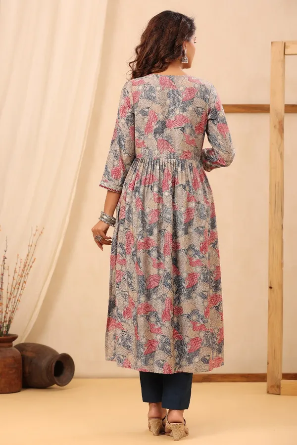Grey_Muslin_Floral_Printed_Straight_Kurta_Set_With_Pants_For_Women
