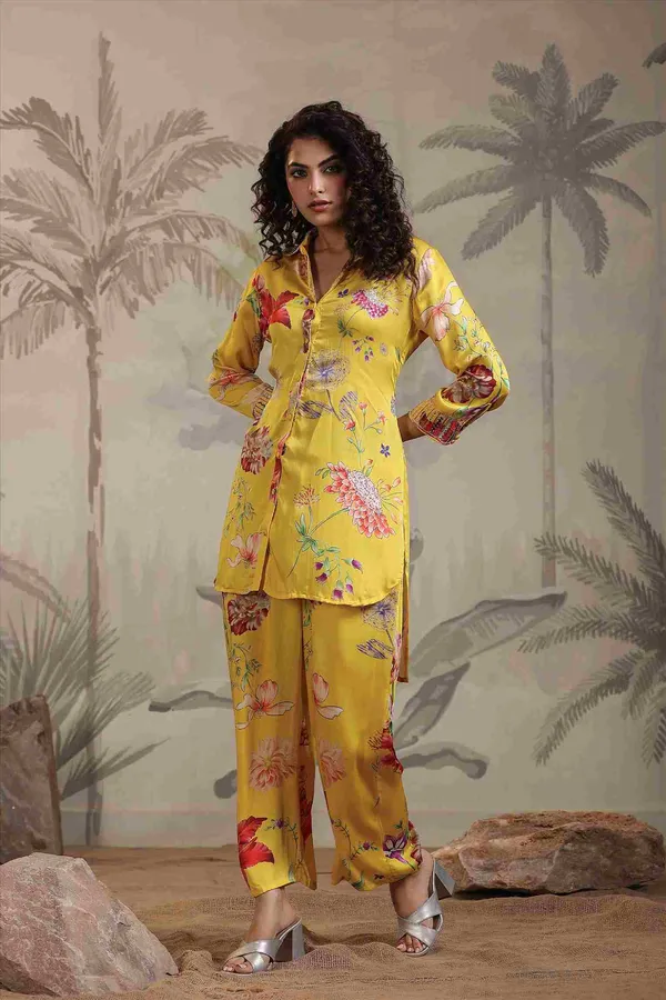 Yellow_Satin_Floral_Sequin_Work_Co_Ord_Set_For_Women