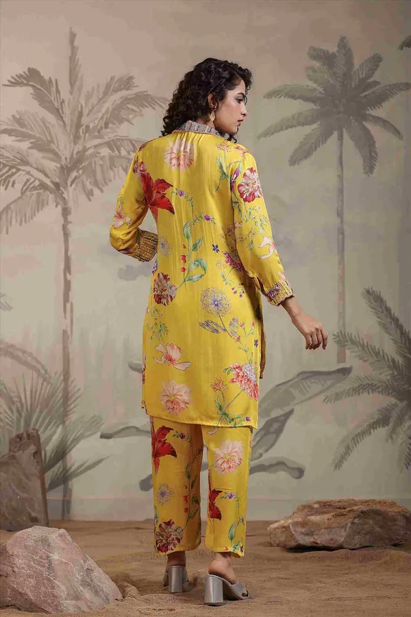 Yellow_Satin_Floral_Sequin_Work_Co_Ord_Set_For_Women