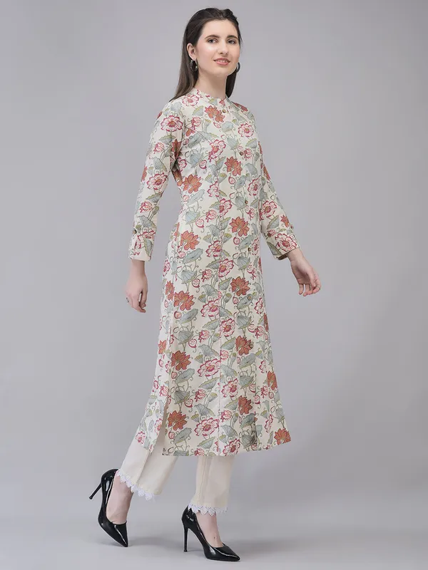 Off_White_Cotton_Straight_Floral_Printed_Kurta_For_Women