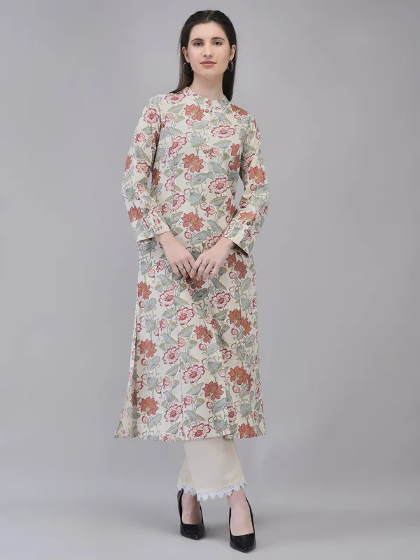Off_White_Cotton_Straight_Floral_Printed_Kurta_For_Women