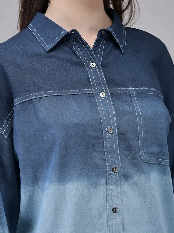 Blue_Denim_Regular_Fit_Tie_Dye_Shirt_For_Women