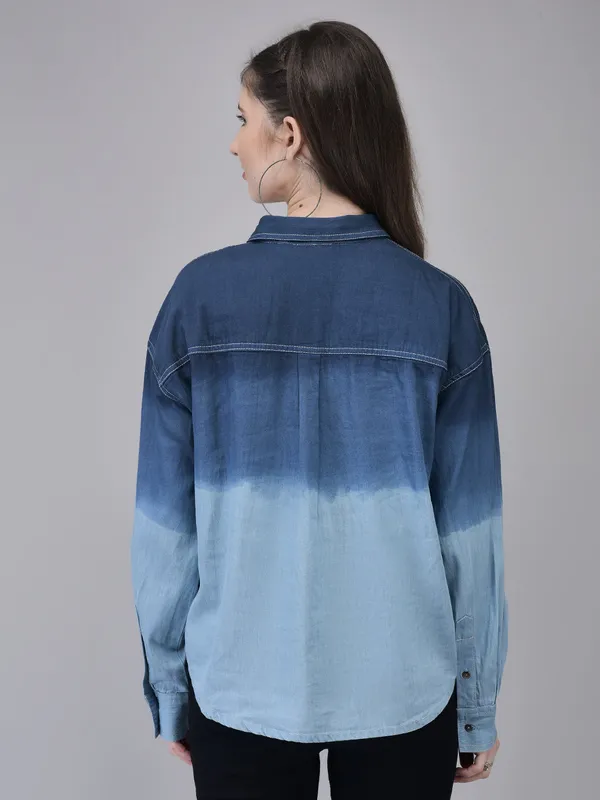 Blue_Denim_Regular_Fit_Tie_Dye_Shirt_For_Women