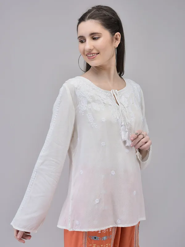Off_White_Rayon_Regular_Tie_Up_Top_For_Women