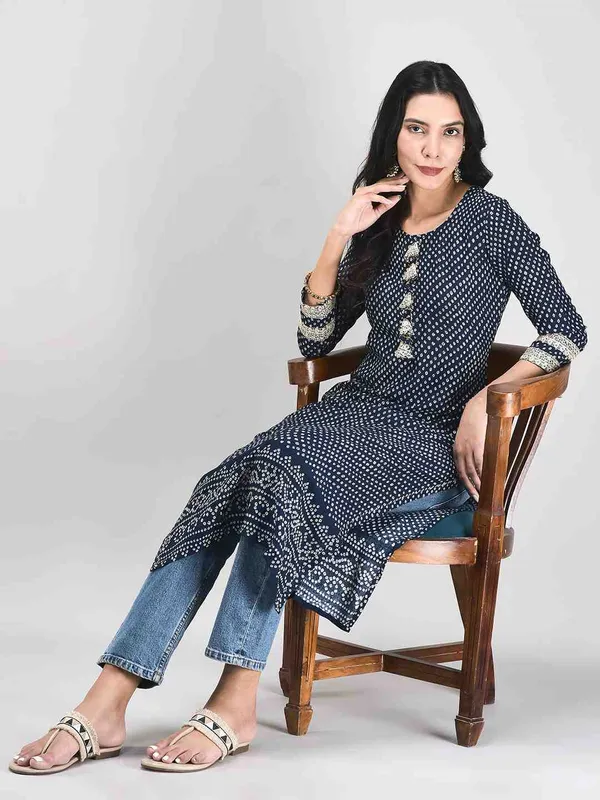 Dark_Blue_Muslin_Printed_Straight_Kurta_For_Women