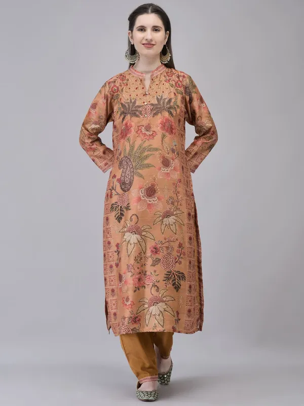 Mustard_Silk_Printed_Straight_Suit_Set_For_Women