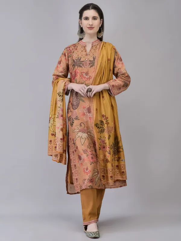 Mustard_Silk_Printed_Straight_Suit_Set_For_Women
