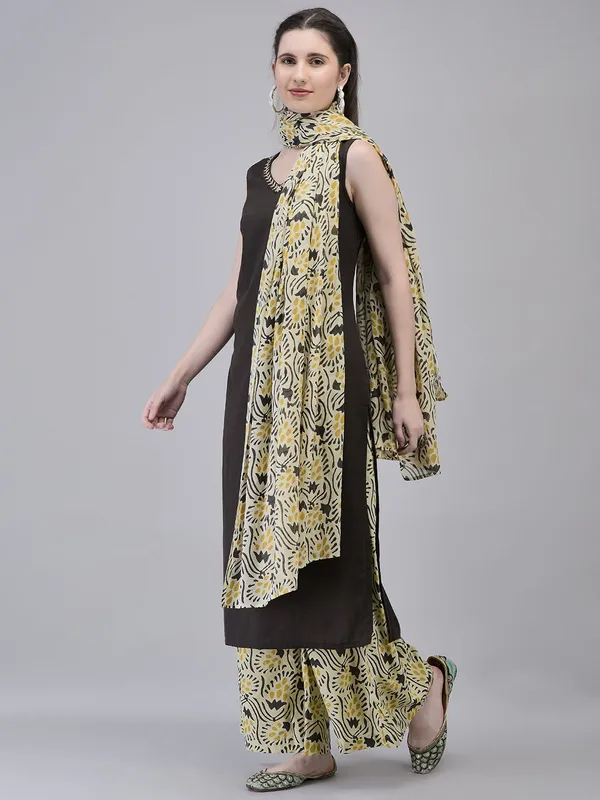 Brown_Cotton_Straight_Kurta_Palazzo_Dupatta_Suit_Set_For_Women