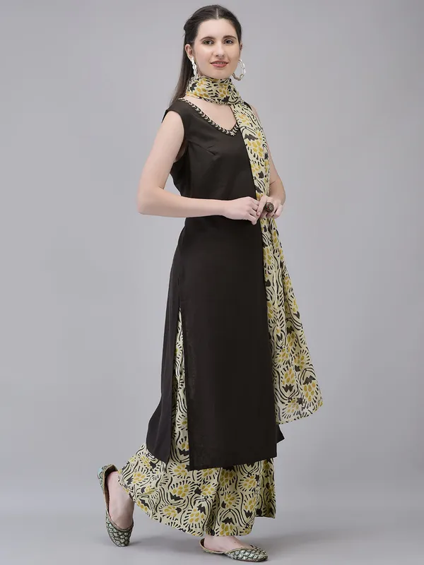 Brown_Cotton_Straight_Kurta_Palazzo_Dupatta_Suit_Set_For_Women