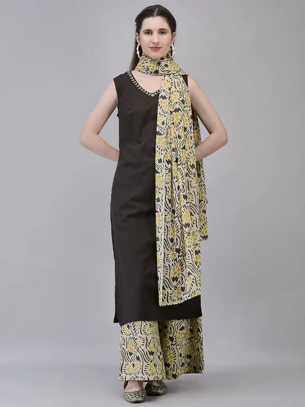 Brown_Cotton_Straight_Kurta_Palazzo_Dupatta_Suit_Set_For_Women