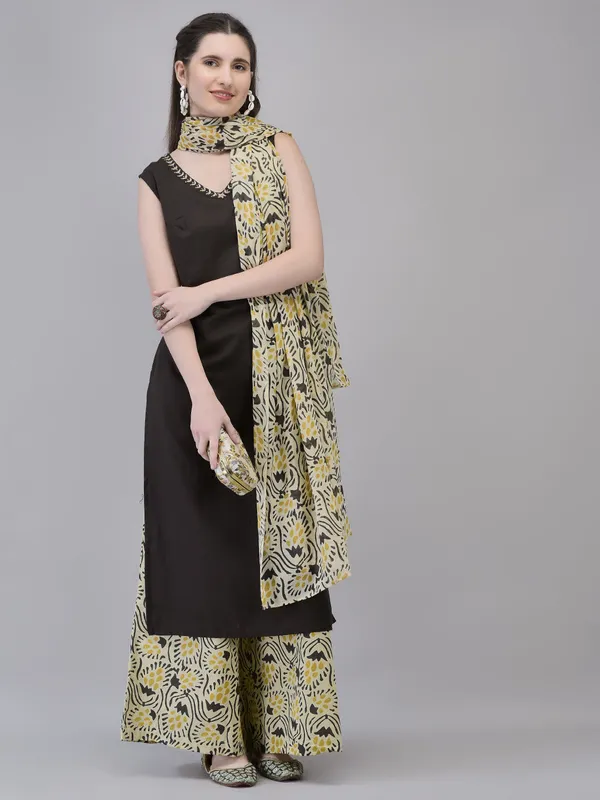 Brown_Cotton_Straight_Kurta_Palazzo_Dupatta_Suit_Set_For_Women